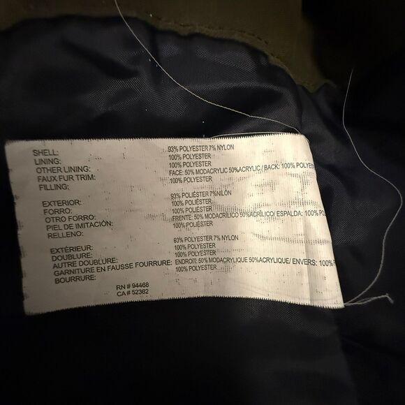 Nautica Drawstring Waist Parka Jacket Removeable Faux Fur Hood Olive Size XL - Picture 10 of 12